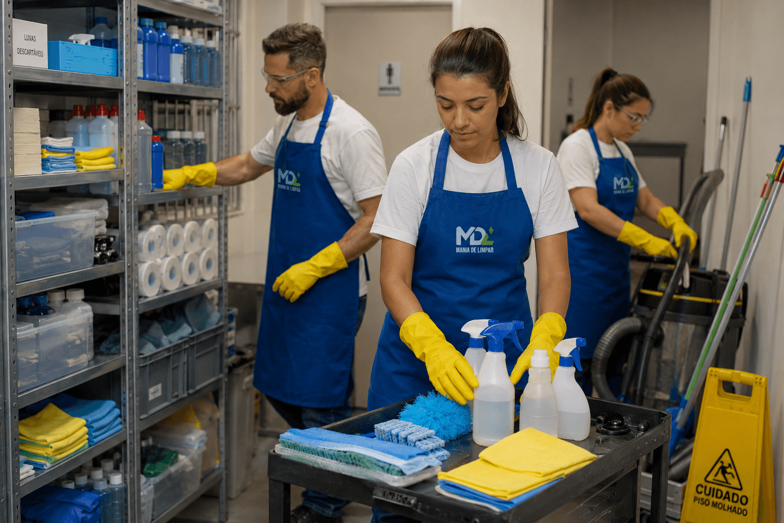Materiais e EPIs sempre organizados