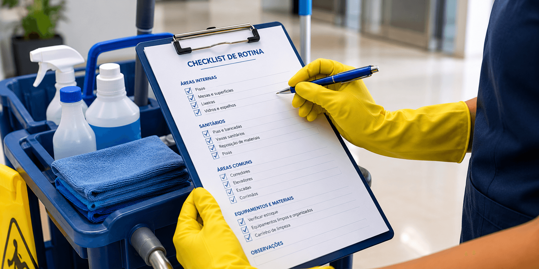 Rotina com checklist e supervisão